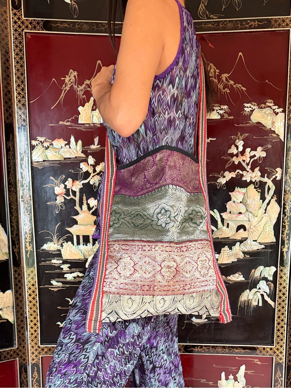 Indian sari boho bag